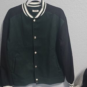 Dark Green and Black Varsity Jacket